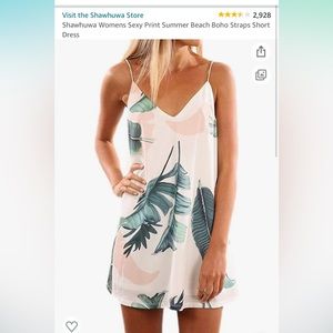 Shawhuwa White Tropical Print Dress